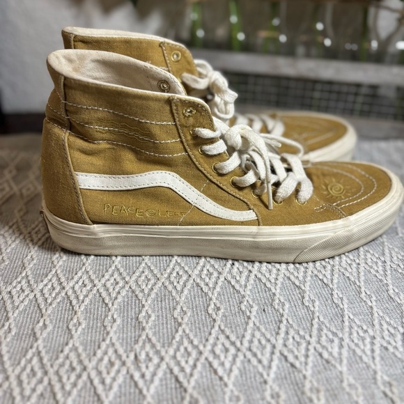 Vans Peace And Leaf Limited Edition Sneakers Unisex Womens 11, Men’s 9.5. Gold - Picture 9 of 12
